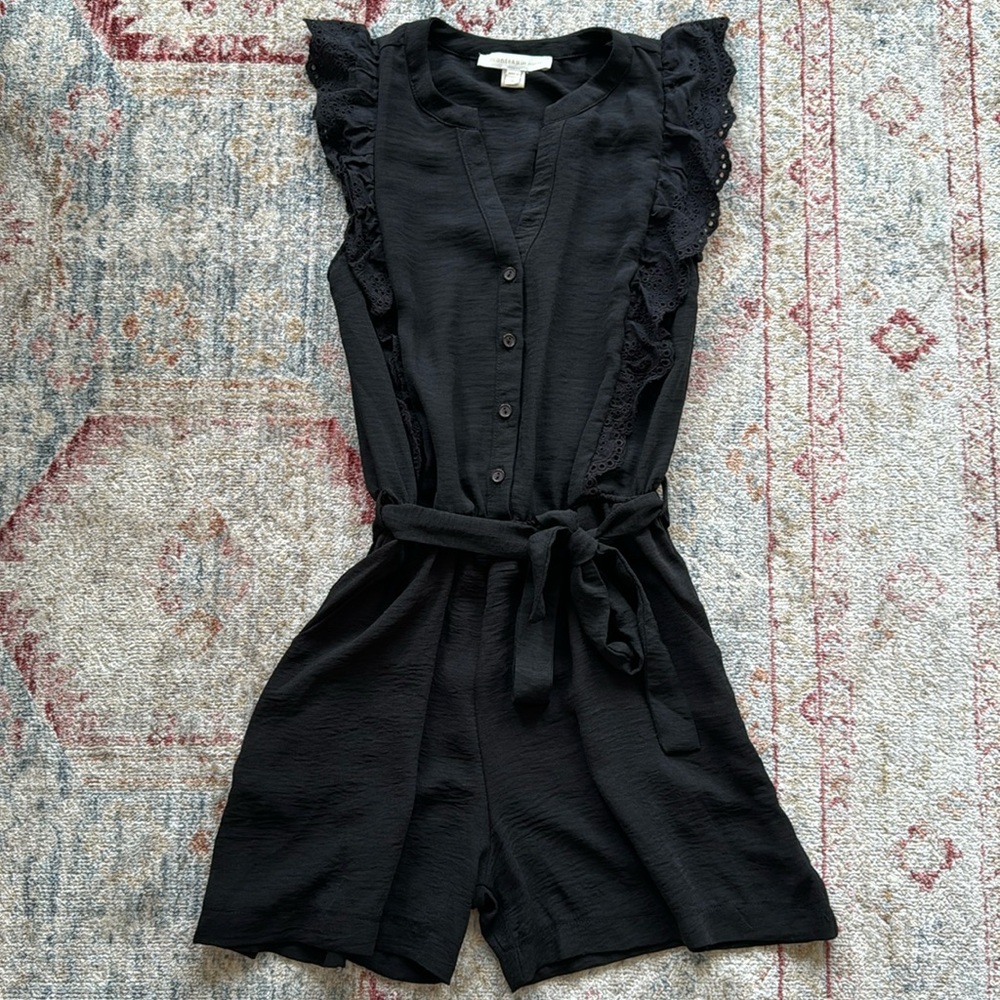 Boutique Black Eyelet Romper